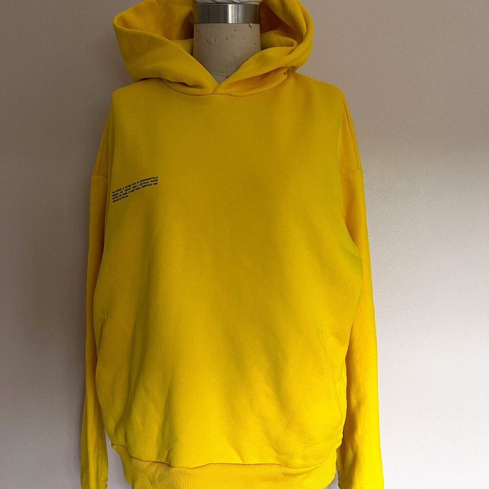 Pangaia yellow cotton hoodie sz. m